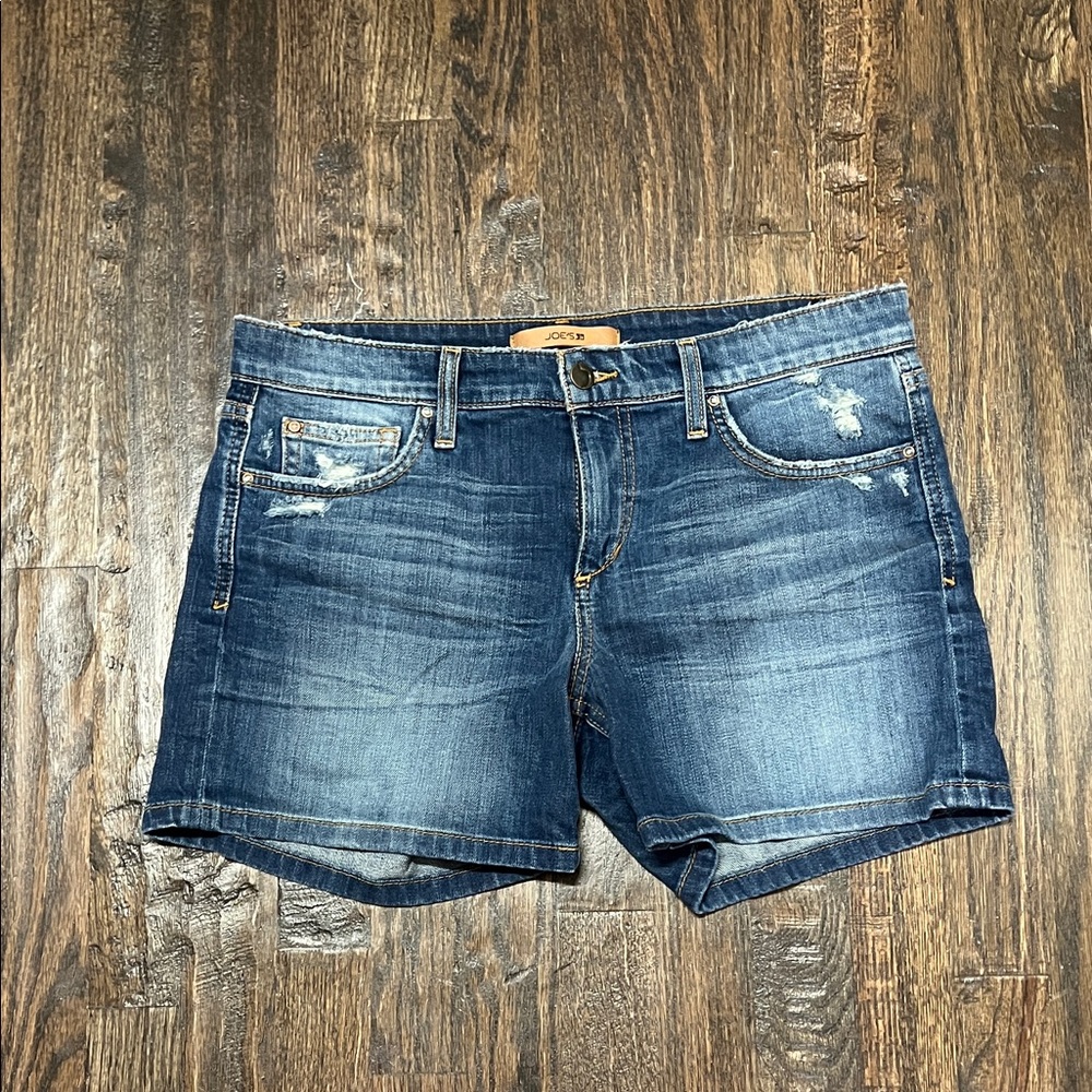 Joe's Jeans Dark Blue Distressed Jean Shorts